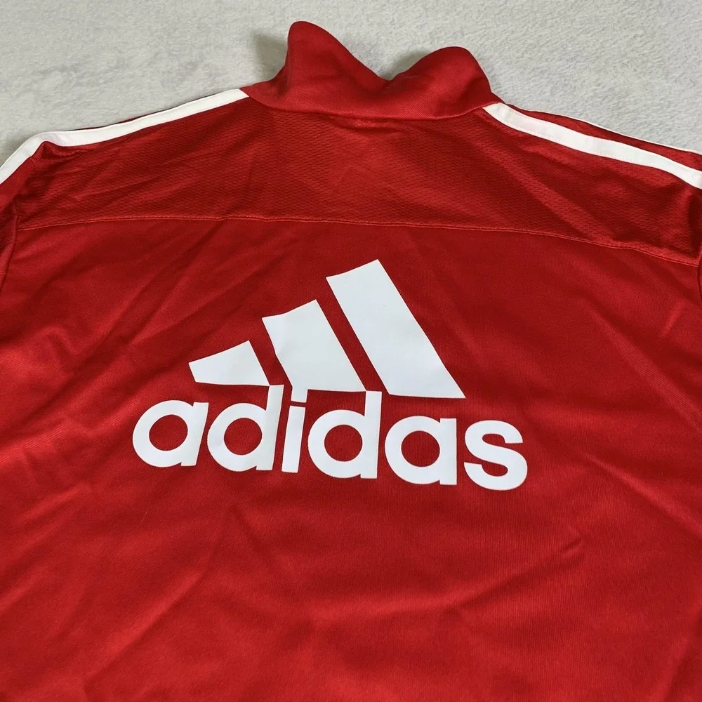FC Dallas Shirt Mens Medium Red MLS Soccer Adidas ClimaCool Training 1/4 Zip